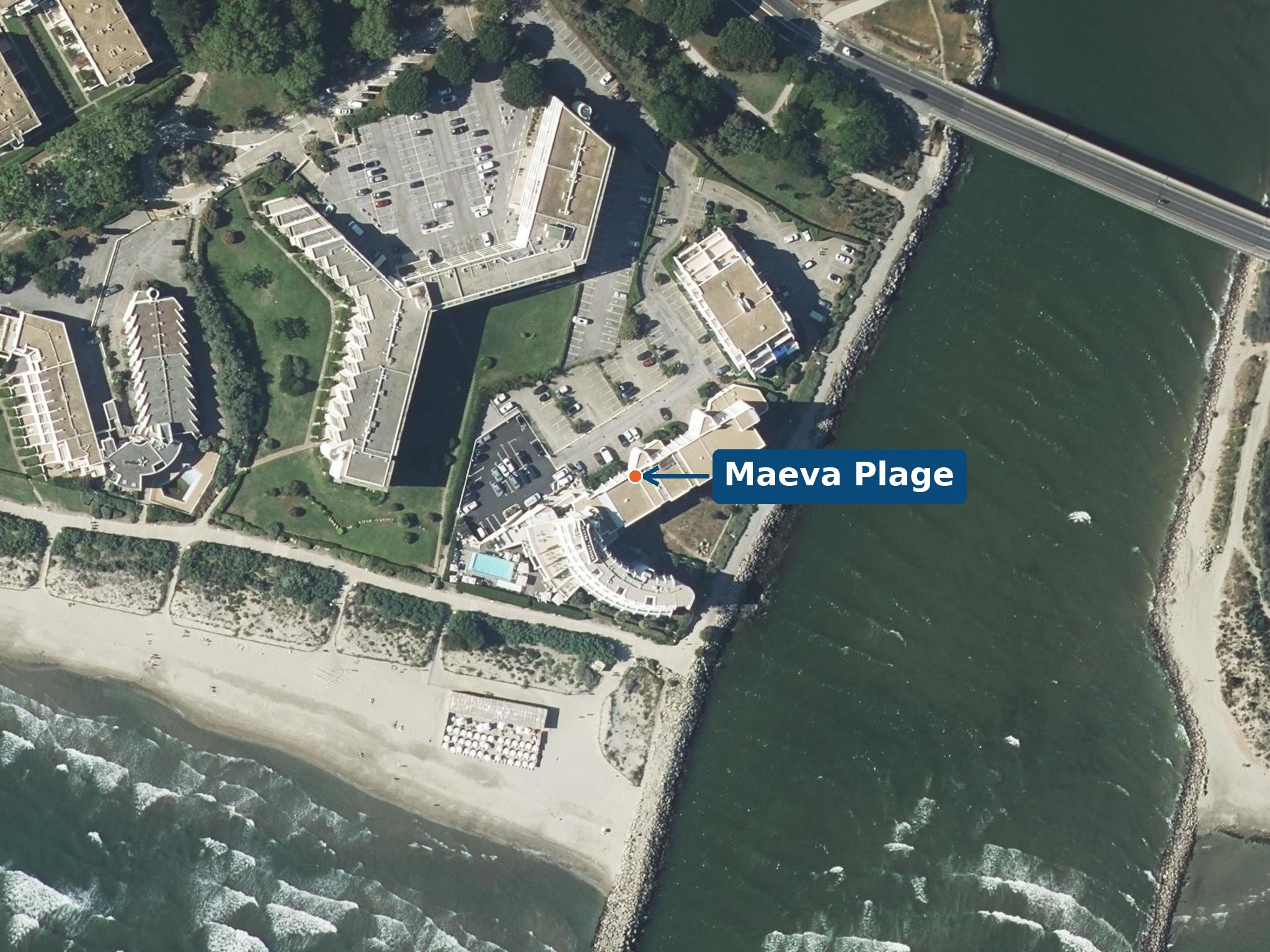 Vue aérienne — résidence Maeva Plage